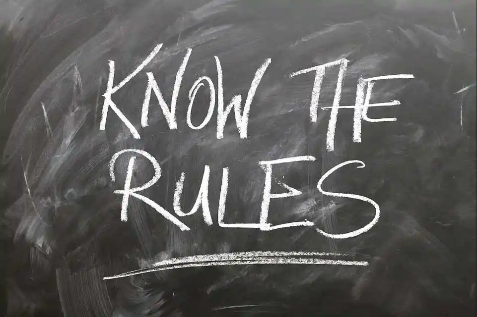 Image  saying know the rules.